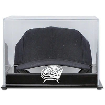 Vitrine de présentation en acrylique pour casquettes avec logo de l'équipe des Blue Jackets de Columbus
