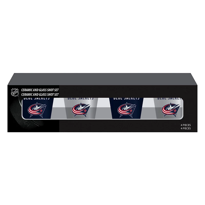 Ensemble de quatre verres à shot Columbus Blue Jackets