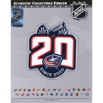 Écusson de maillot non signé de l'emblème national de la saison 2020-21 des Blue Jackets de Columbus