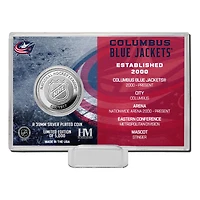 Histoire de l'équipe des Blue Jackets de Columbus de Highland Mint - Coin Card