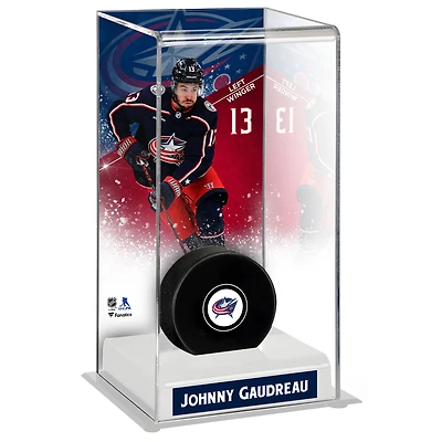 Johnny Gaudreau Columbus Blue Jackets Deluxe Tall Hockey Puck Display Case