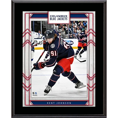 Plaque de joueur sublimée de 10,5" x 13" des Blue Jackets de Columbus de Kent Johnson