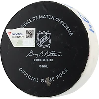 Kent Johnson Columbus Blue Jackets Game-Used Goal Puck vs. New York Rangers on March 9, 2025