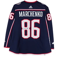 Kirill Marchenko Columbus Blue Jackets Autographed Navy adidas Jersey