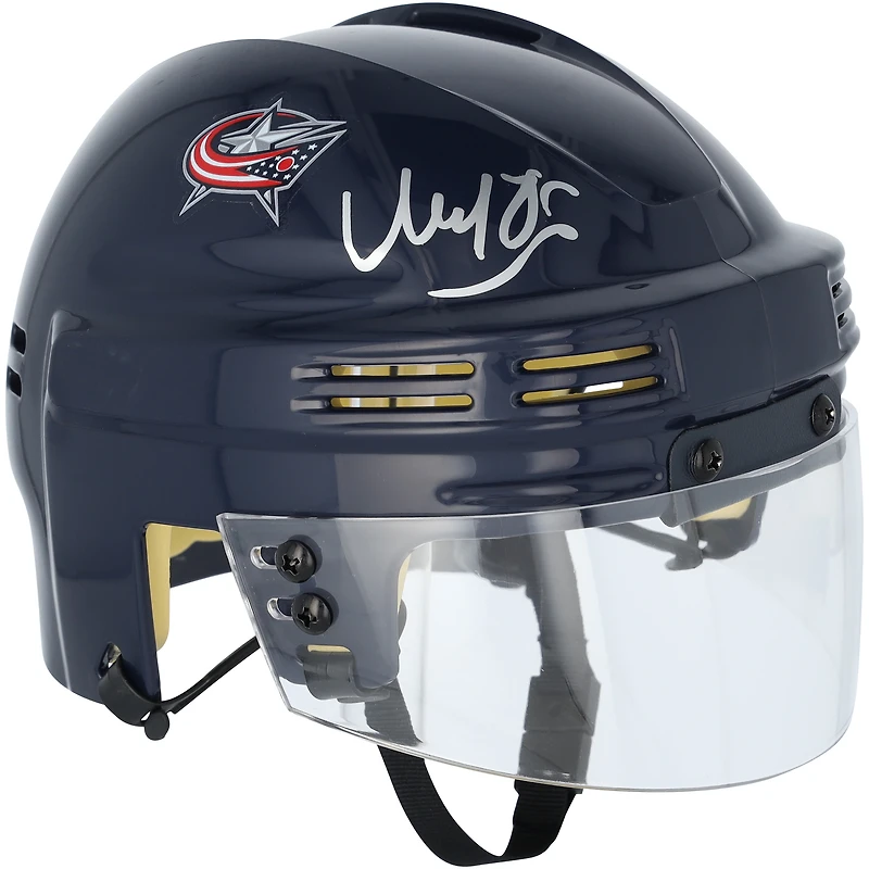 Casque miniature de la marine autographié par Kirill Marchenko des Blue Jackets de Columbus