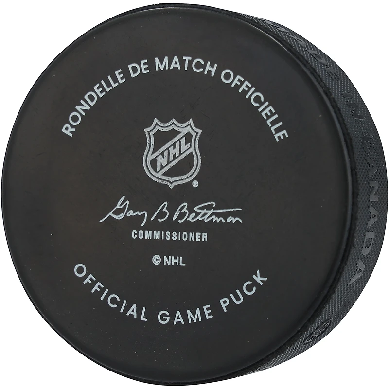 Rondelle de match officielle autographiée par Kirill Marchenko, des Blue Jackets de Columbus
