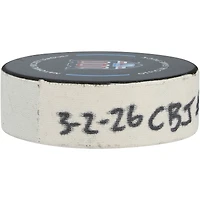 Mathieu Olivier Columbus Blue Jackets Game-Used Goal Puck from March 2, 2026 vs. New York Rangers