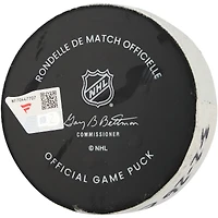 Rondelle de but utilisée par Mathieu Olivier des Blue Jackets de Columbus le 2 mars 2026 contre les Rangers de New York
