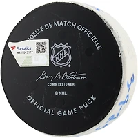 Rondelle de but utilisée par Mathieu Olivier, Blue Jackets de Columbus, contre les Rangers de New York, le 9 mars 2025