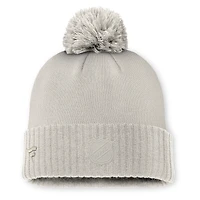 Bonnet en tricot à revers avec pompon Fanatics Grey Columbus Blue Jackets Road 7 pour homme