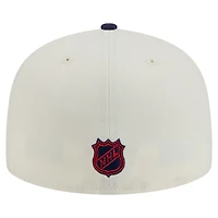 Casquette ajustée bicolore chromée 59FIFTY pour homme New Era Columbus Blue Jackets blanche