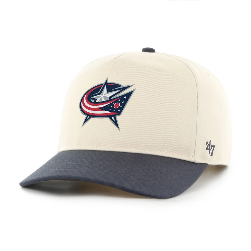 Casquette ajustable pour homme, modèle 47, crème/marine, logo Columbus Blue Jackets.