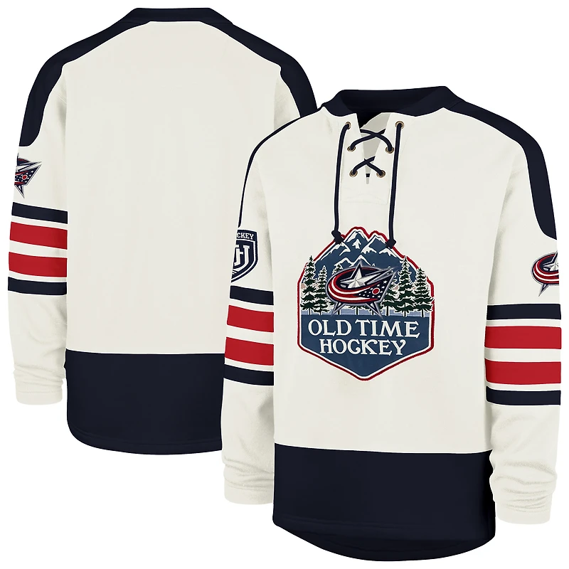 Sweat-shirt à lacets éternel Columbus Blue Jackets Pond Hockey Trio '47 Cream pour homme