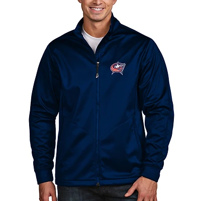 Men's Antigua Navy Columbus Blue Jackets Full Zip Golf Jacket