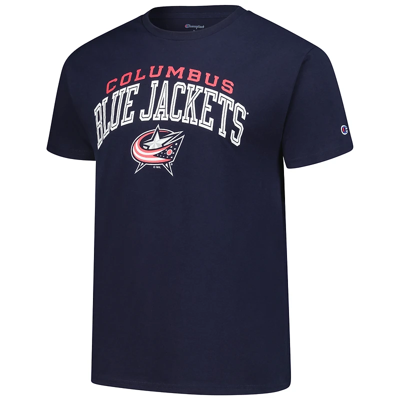 T-shirt Champion Navy Columbus Blue Jackets avec logo principal pour homme