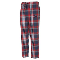 Men's Concepts Sport Red/Navy Columbus Blue Jackets Region Flannel Sleep Pants