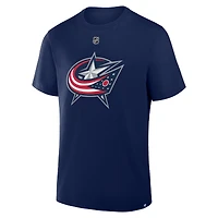T-shirt fanatique Adam Fantilli bleu marine des Blue Jackets de Columbus pour homme, authentique, avec nom et numéro Stack