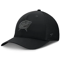 Men's Fanatics Black Columbus Blue Jackets Pro Road Logo Mesh Flex Hat