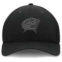 Men's Fanatics Black Columbus Blue Jackets Pro Road Logo Mesh Flex Hat