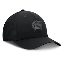 Men's Fanatics Black Columbus Blue Jackets Pro Road Logo Mesh Flex Hat