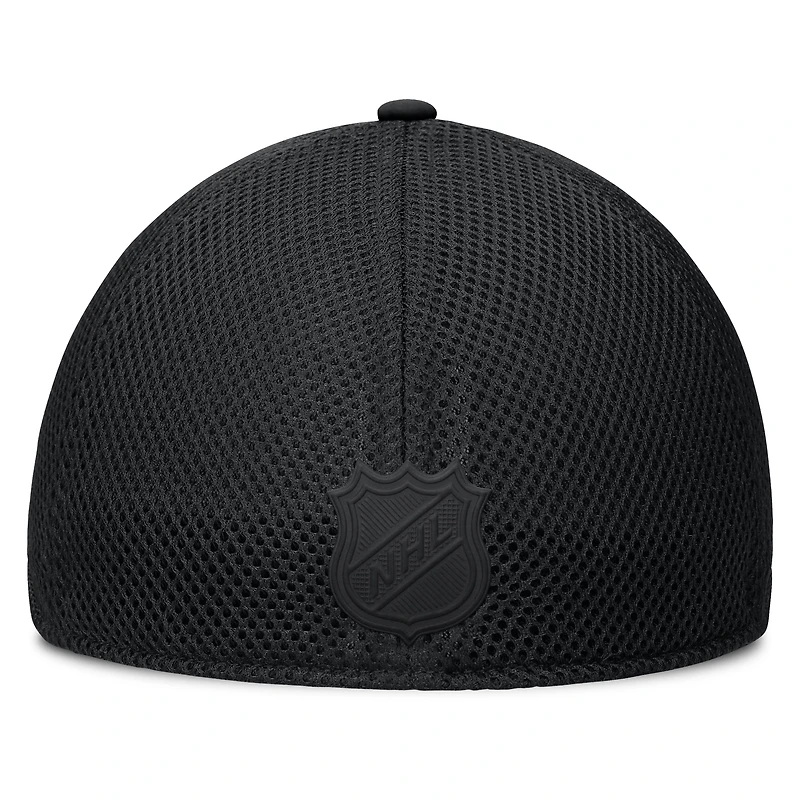 Men's Fanatics Black Columbus Blue Jackets Pro Road Logo Mesh Flex Hat