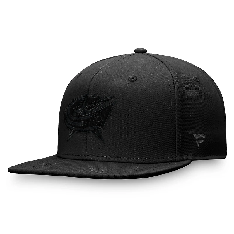 Casquette ajustée ton sur noire Columbus Blue Jackets Fanatics pour hommes
