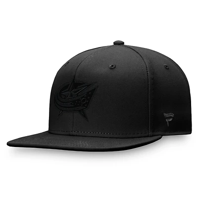 Casquette ajustée ton sur noire Columbus Blue Jackets Fanatics pour hommes