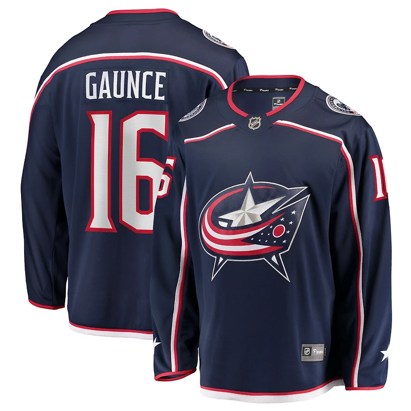 Maillot Fanatics Brendan Gaunce bleu marine des Columbus Blue Jackets à domicile Breakaway pour hommes