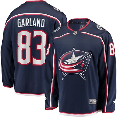 Men's Fanatics Conor Garland Navy Columbus Blue Jackets Home Breakaway Jersey