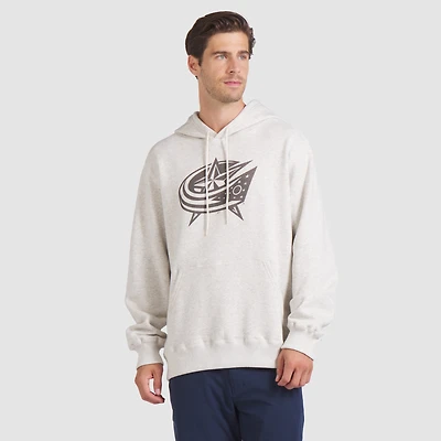 Men's Fanatics Cream Columbus Blue Jackets Made Canada Pullover Hoodie