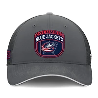 Men's Fanatics Gray Columbus Blue Jackets Authentic Pro Home Ice Trucker Adjustable Hat