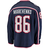 Fanatics pour hommes Kirill Marchenko bleu marine Columbus Blue Jackets Maillot Breakaway à domicile