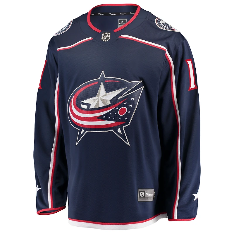 Men's Fanatics Luke Kunin Navy Columbus Blue Jackets Home Breakaway Jersey
