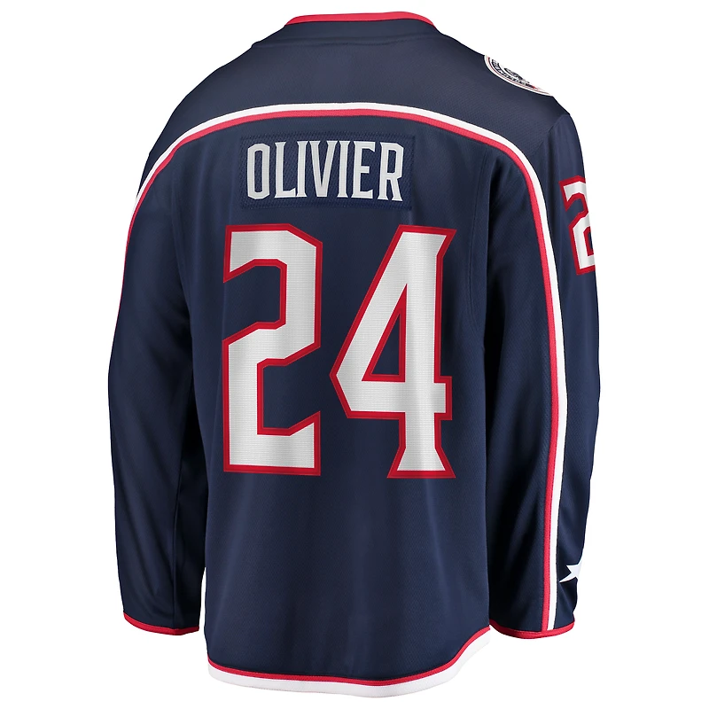 Men's Fanatics Mathieu Olivier Navy Columbus Blue Jackets Home Breakaway Jersey