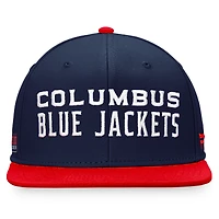 Men's Fanatics Navy/Red Columbus Blue Jackets Iconic Color Blocked Snapback Hat