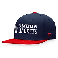 Men's Fanatics Navy/Red Columbus Blue Jackets Iconic Color Blocked Snapback Hat