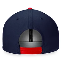 Men's Fanatics Navy/Red Columbus Blue Jackets Iconic Color Blocked Snapback Hat