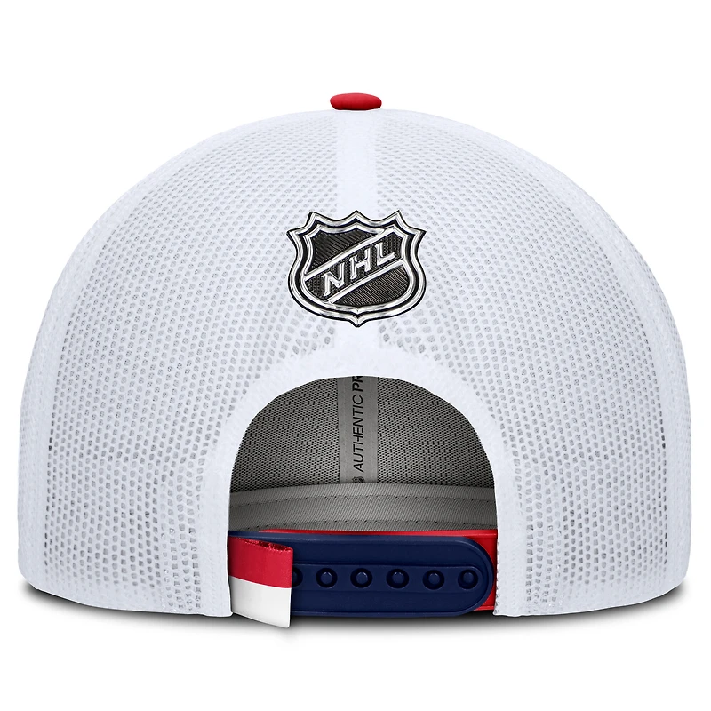 Casquette de camionneur authentique Pro Rink Columbus Blue Jackets bleu marine/blanc Fanatics pour homme