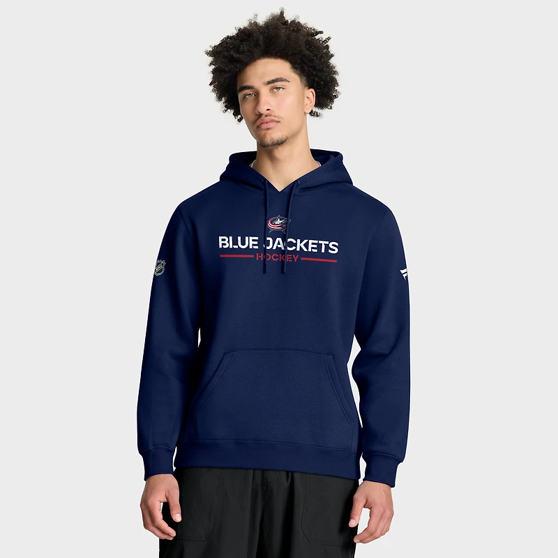 Sweat à capuche Authentic Pro Primary bleu marine Columbus Blue Jackets Fanatics pour homme