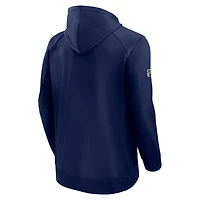 Men's Fanatics  Navy Columbus Blue Jackets Authentic Pro Rink Fleece Pullover Hoodie