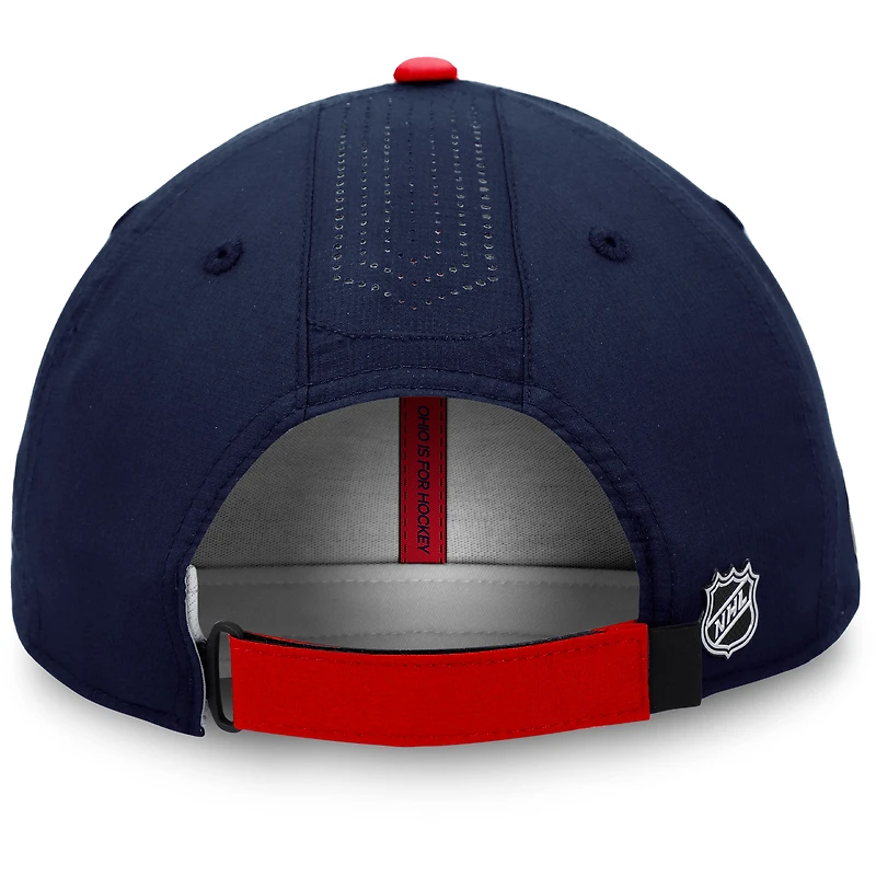 Men's Fanatics Navy Columbus Blue Jackets Authentic Pro Rink Pinnacle Adjustable Hat