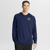 Men's Fanatics Navy Columbus Blue Jackets Authentic Pro Rink Raglan Hoodie