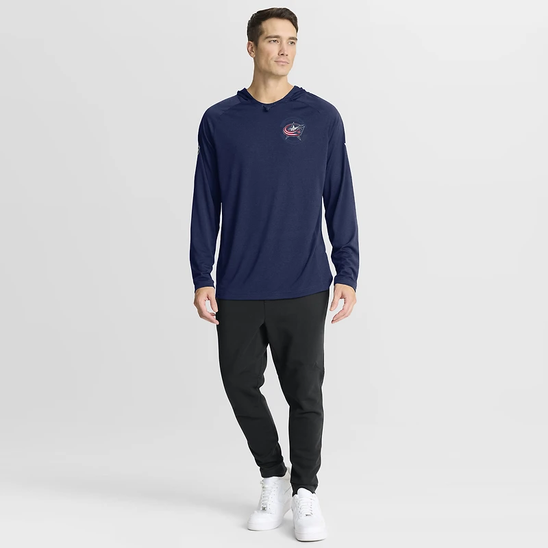 Sweat à capuche raglan authentique Pro Rink des Blue Jackets de Columbus pour hommes Fanatics Navy