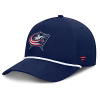 Men's Fanatics Navy Columbus Blue Jackets Authentic Pro Rink Roper A-Frame Adjustable Hat