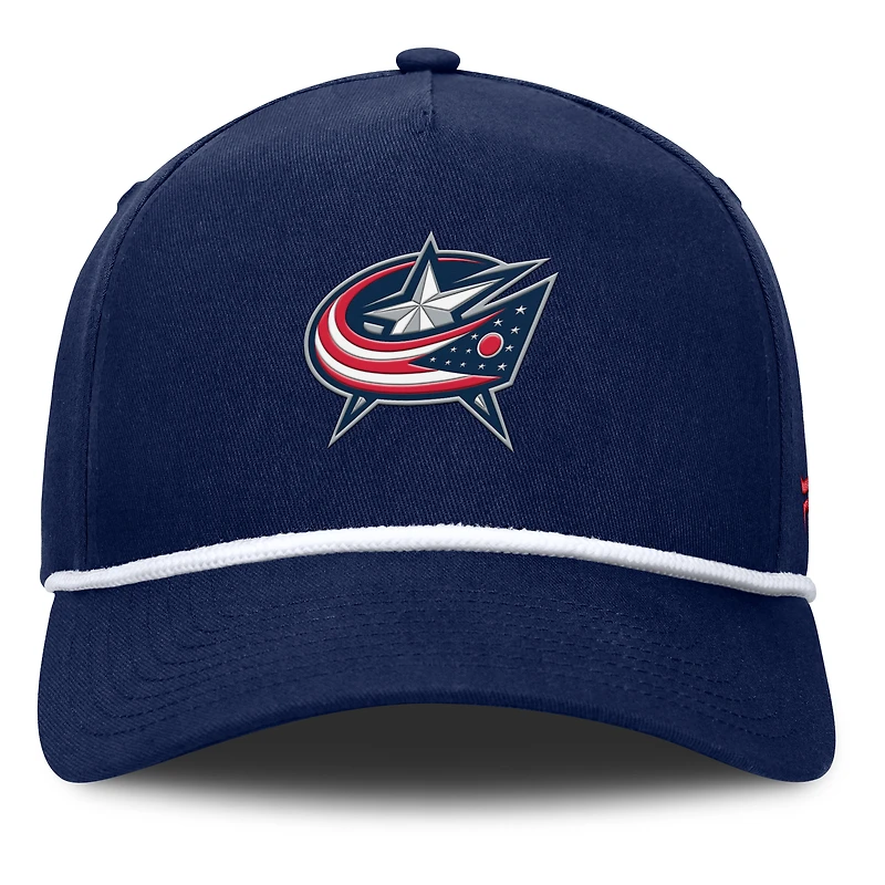 Men's Fanatics Navy Columbus Blue Jackets Authentic Pro Rink Roper A-Frame Adjustable Hat