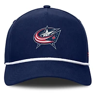 Men's Fanatics Navy Columbus Blue Jackets Authentic Pro Rink Roper A-Frame Adjustable Hat