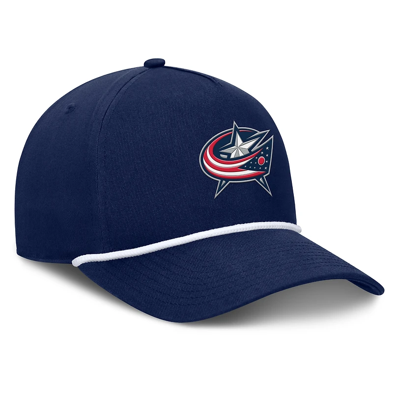 Men's Fanatics Navy Columbus Blue Jackets Authentic Pro Rink Roper A-Frame Adjustable Hat
