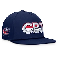 Men's Fanatics Navy Columbus Blue Jackets Authentic Pro Rink Team Code Snapback Hat