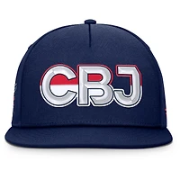 Men's Fanatics Navy Columbus Blue Jackets Authentic Pro Rink Team Code Snapback Hat