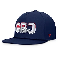 Casquette snapback authentique Pro Rink Team Code des Blue Jackets de Columbus pour hommes, bleu marine Fanatics